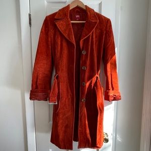 Vintage faux suede semi-trench coat